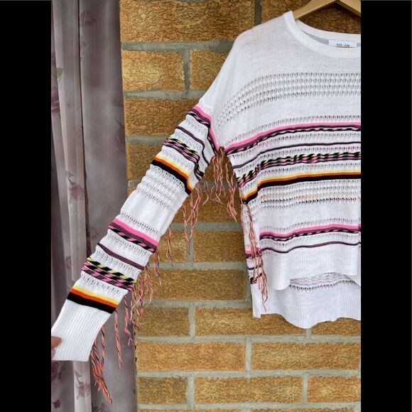 JOHN + JENN  fringe sweater XS - Picture 2 of 8